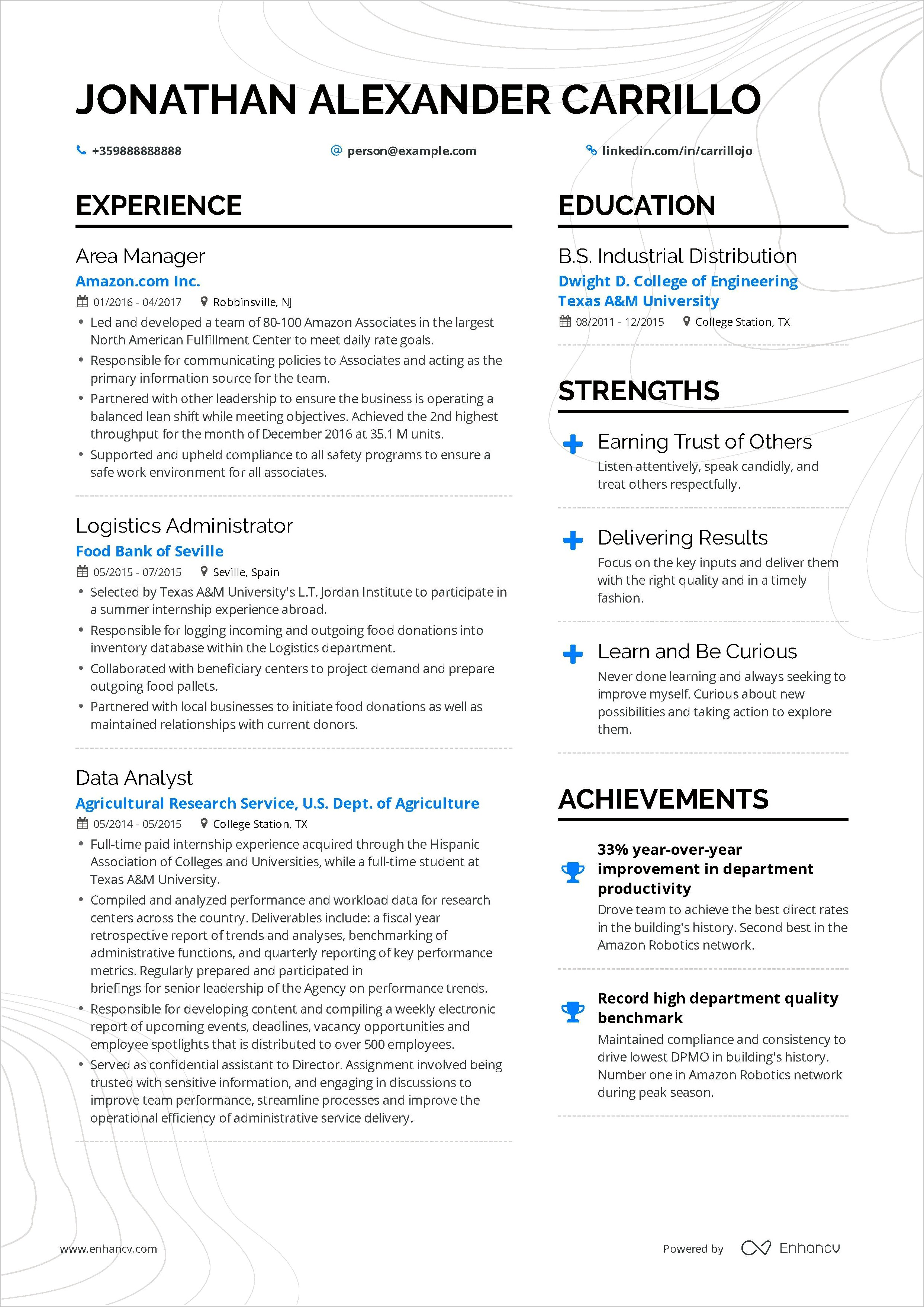 Operations Manager Resume Template Word