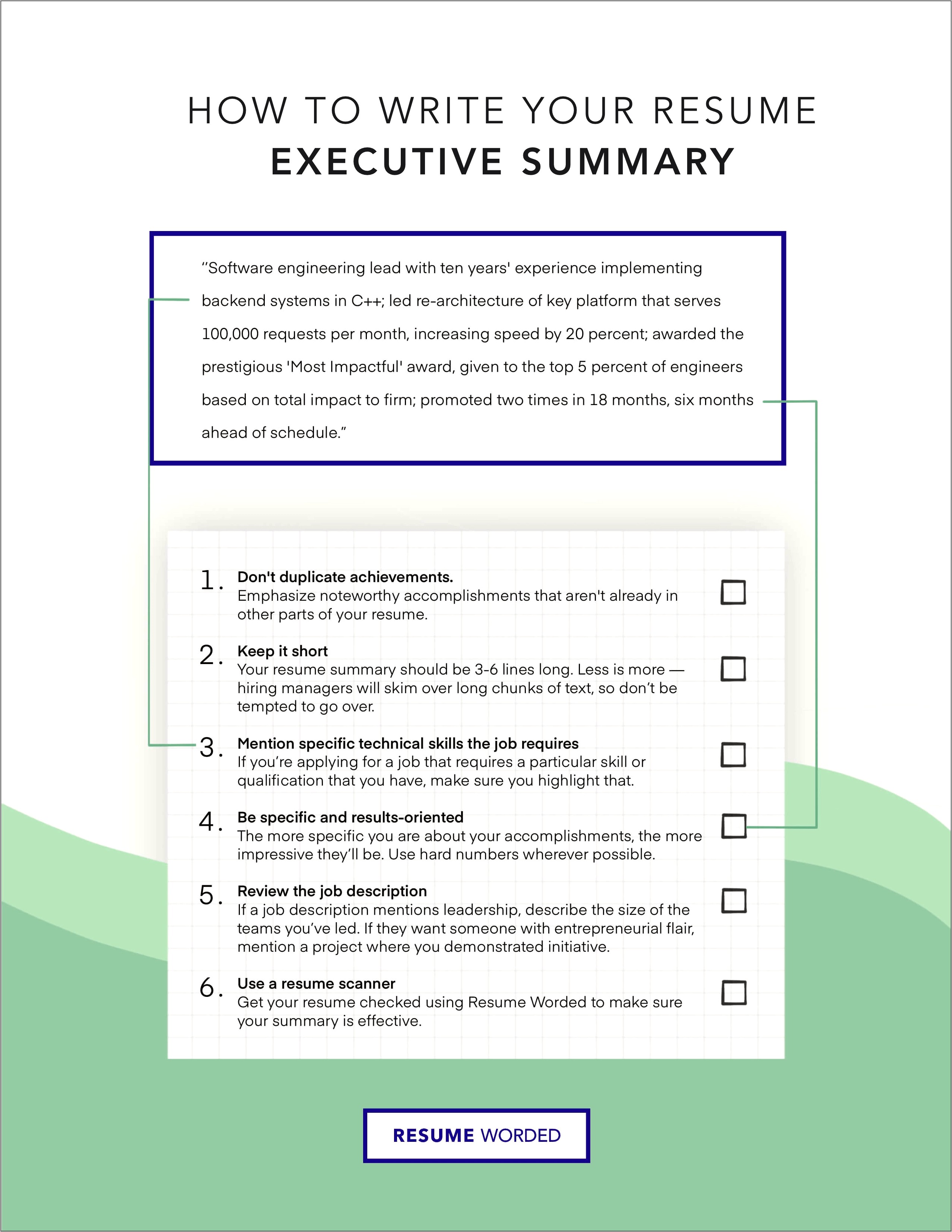 Resume Example With Executive Summary