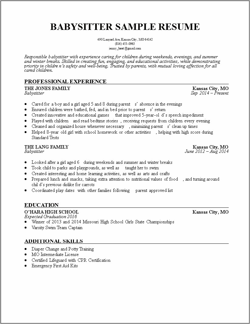 Resume Examples After Educational Break