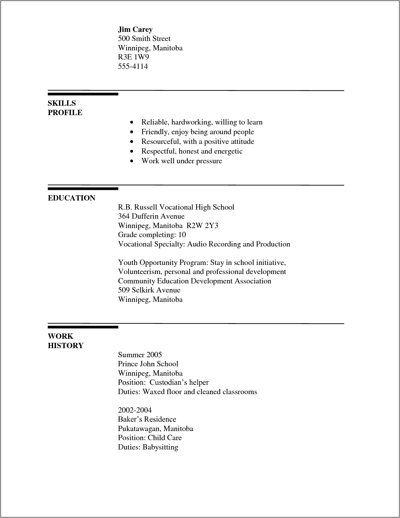 Resume Examples For Healthcare Custodian