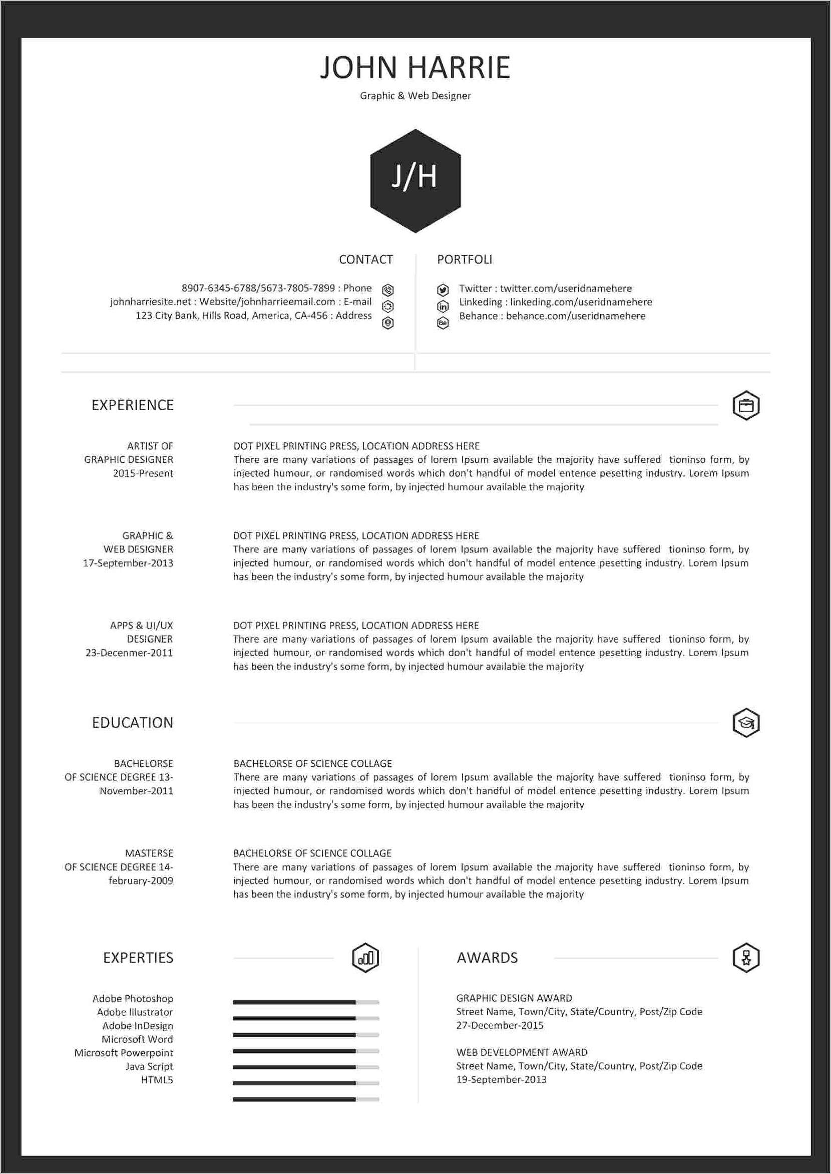 Resume Free Template Word Pdf