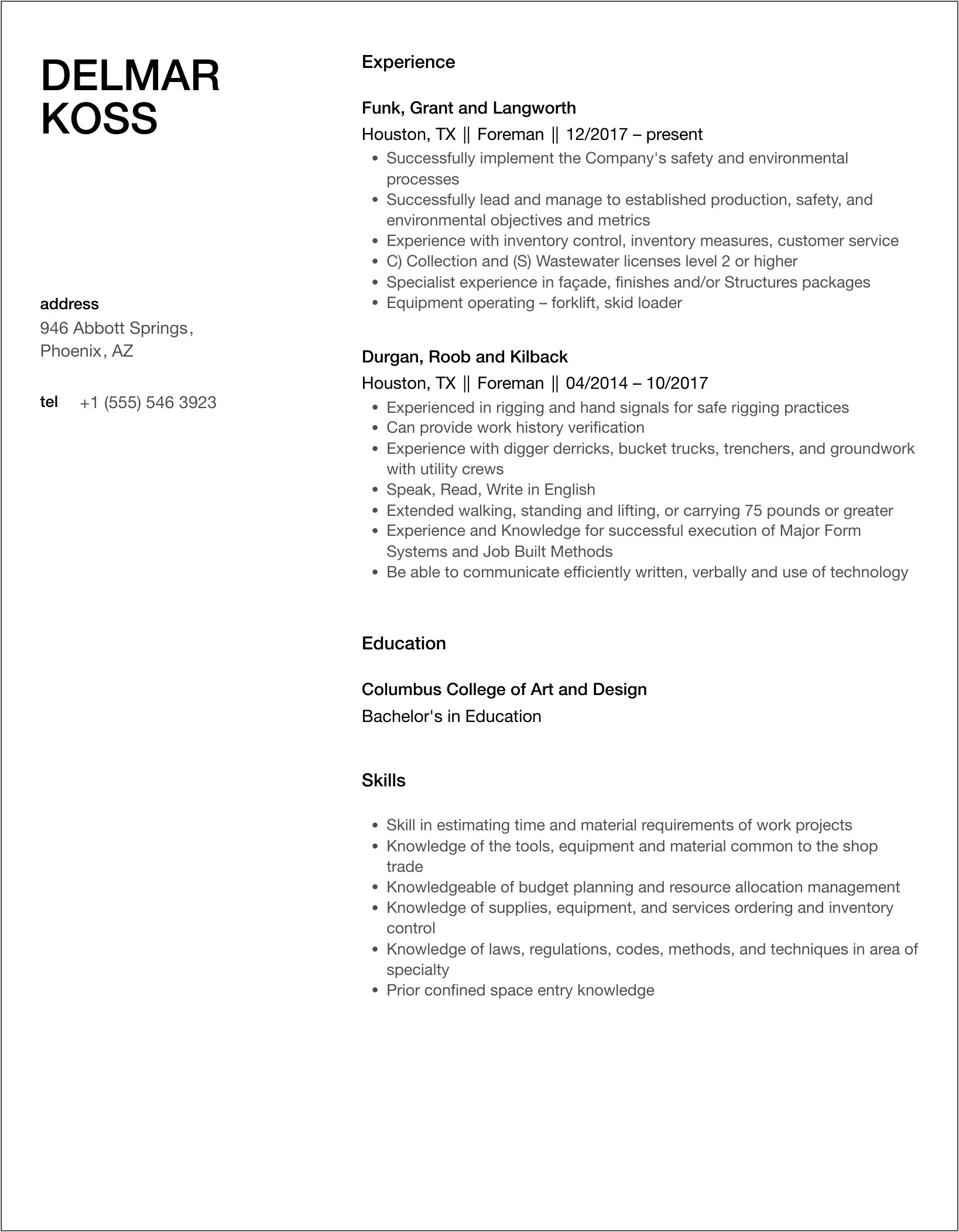 Resume Objective For Oilfield Flowback