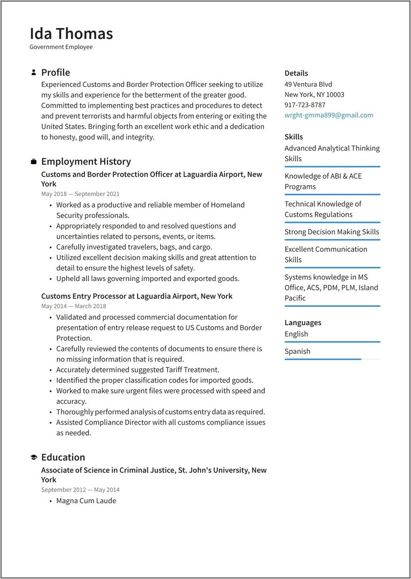 Resume Objectives For Public Servants