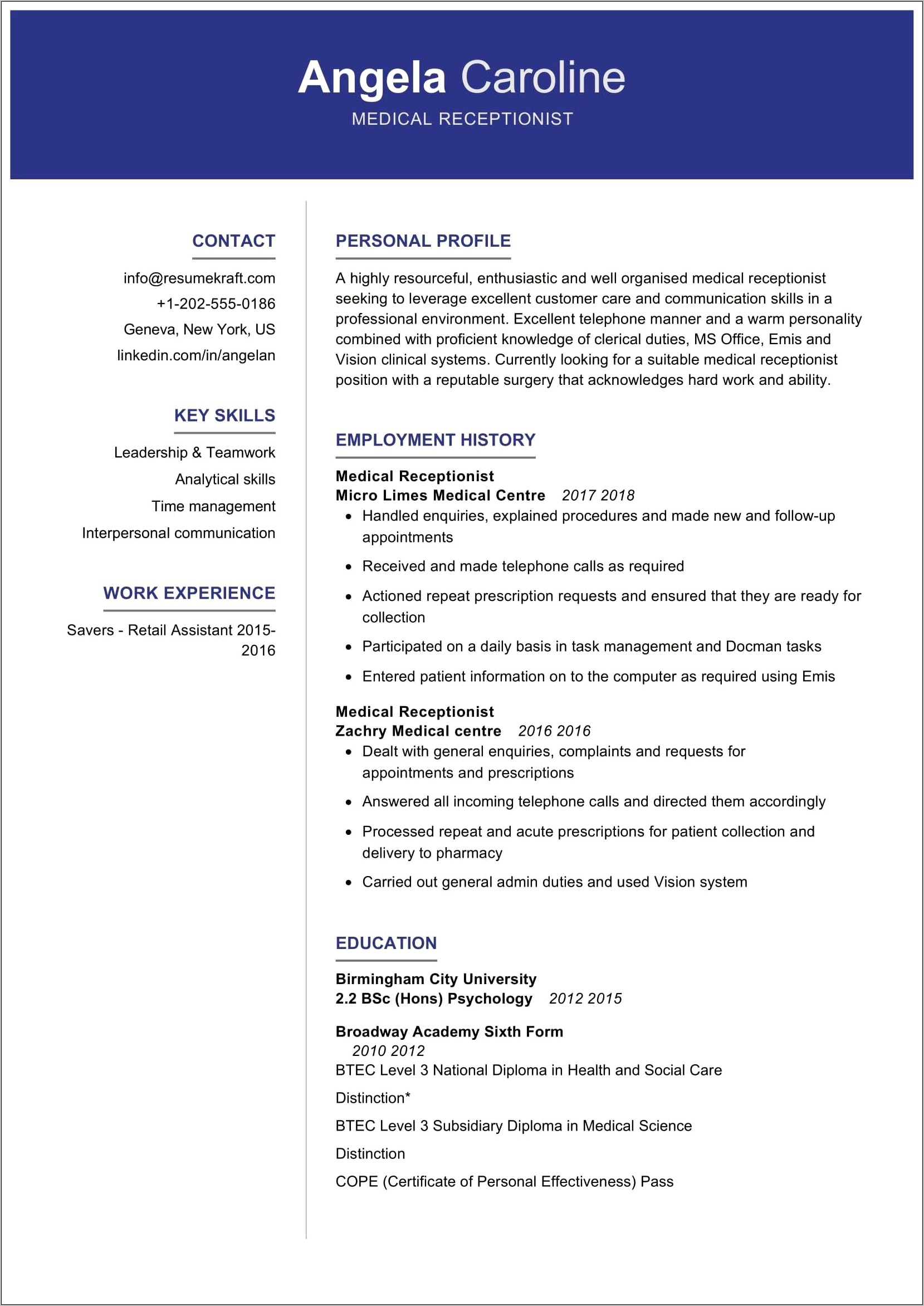 Resume Samples For Doctor's