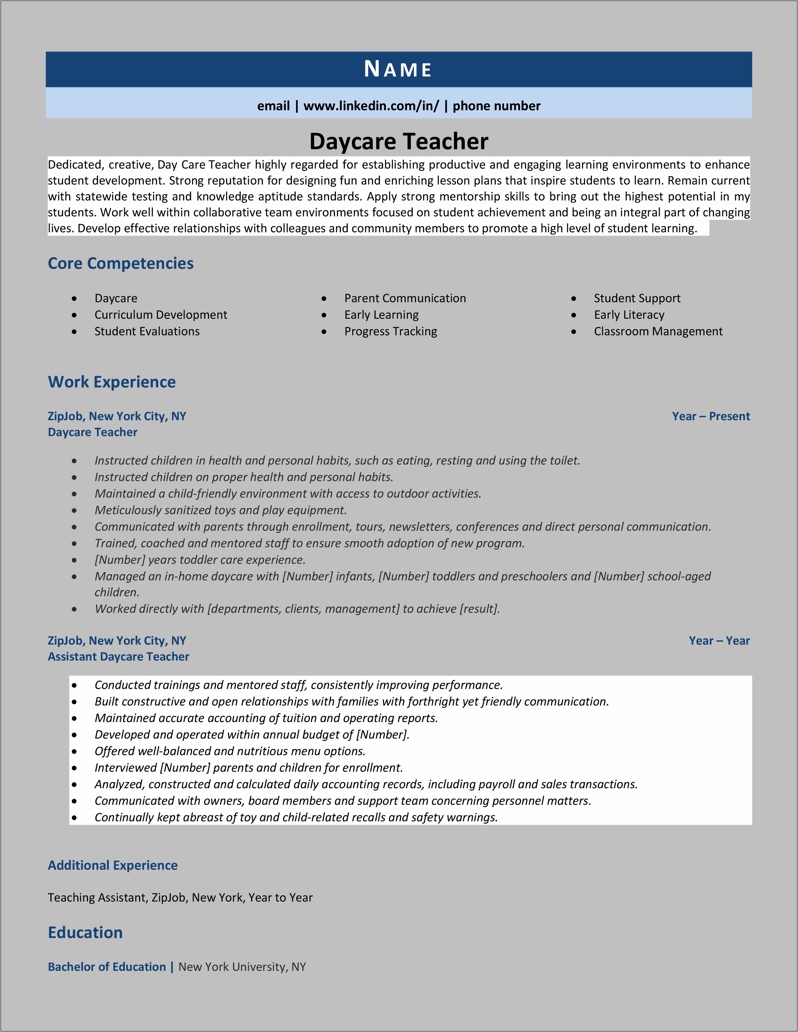 Resume Skills For Education Assistant