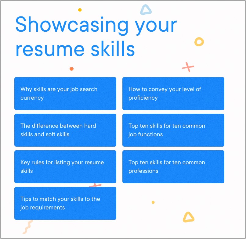 Resume Skills You Can List