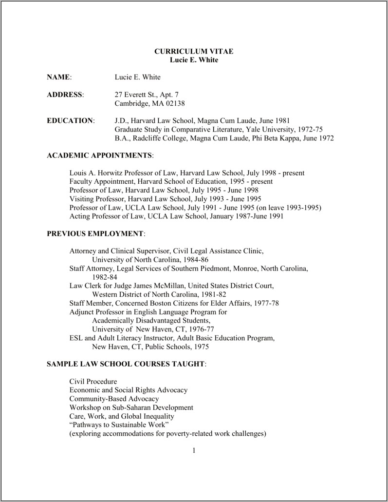 Sample Graduate School Resume Ucla