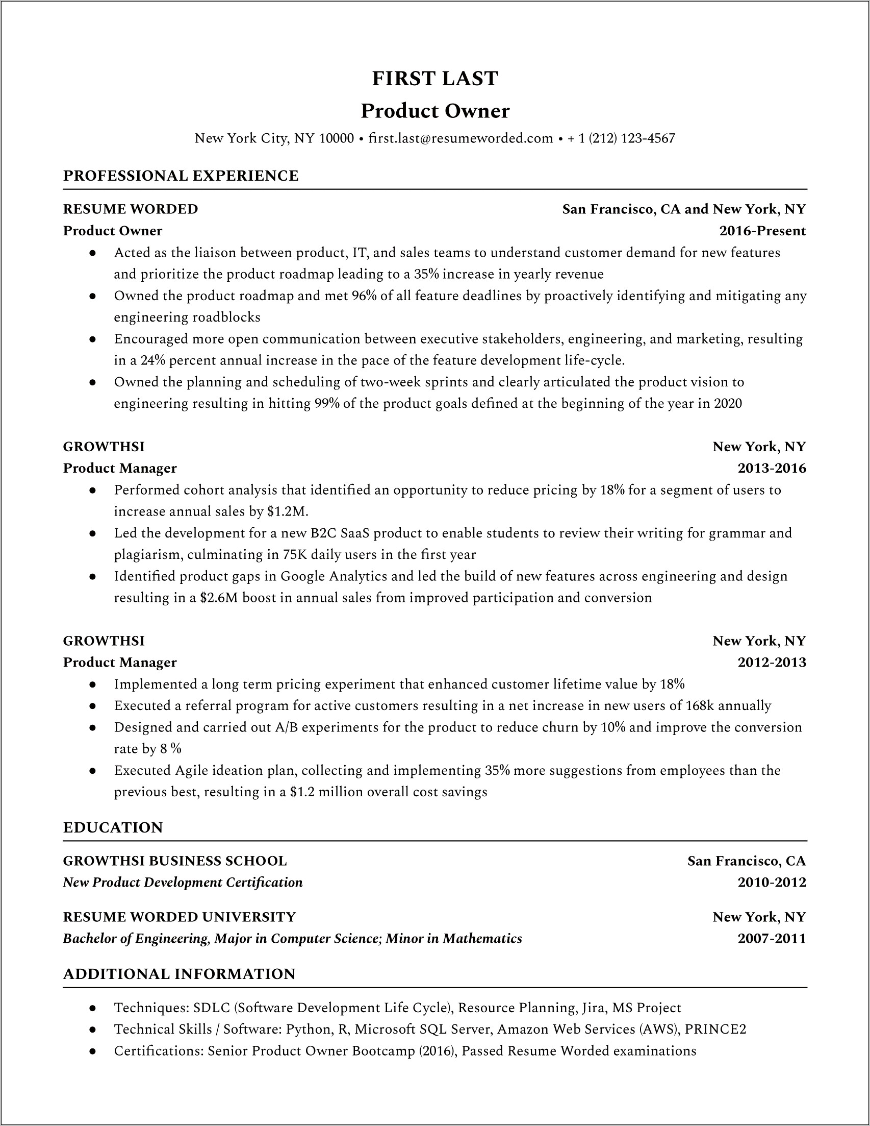Sample Resume For Analytics Manager