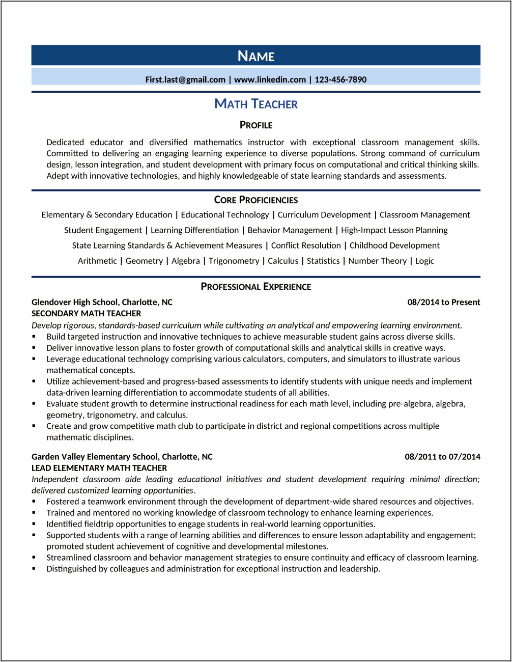 Teacher Leadership Examples For Resume