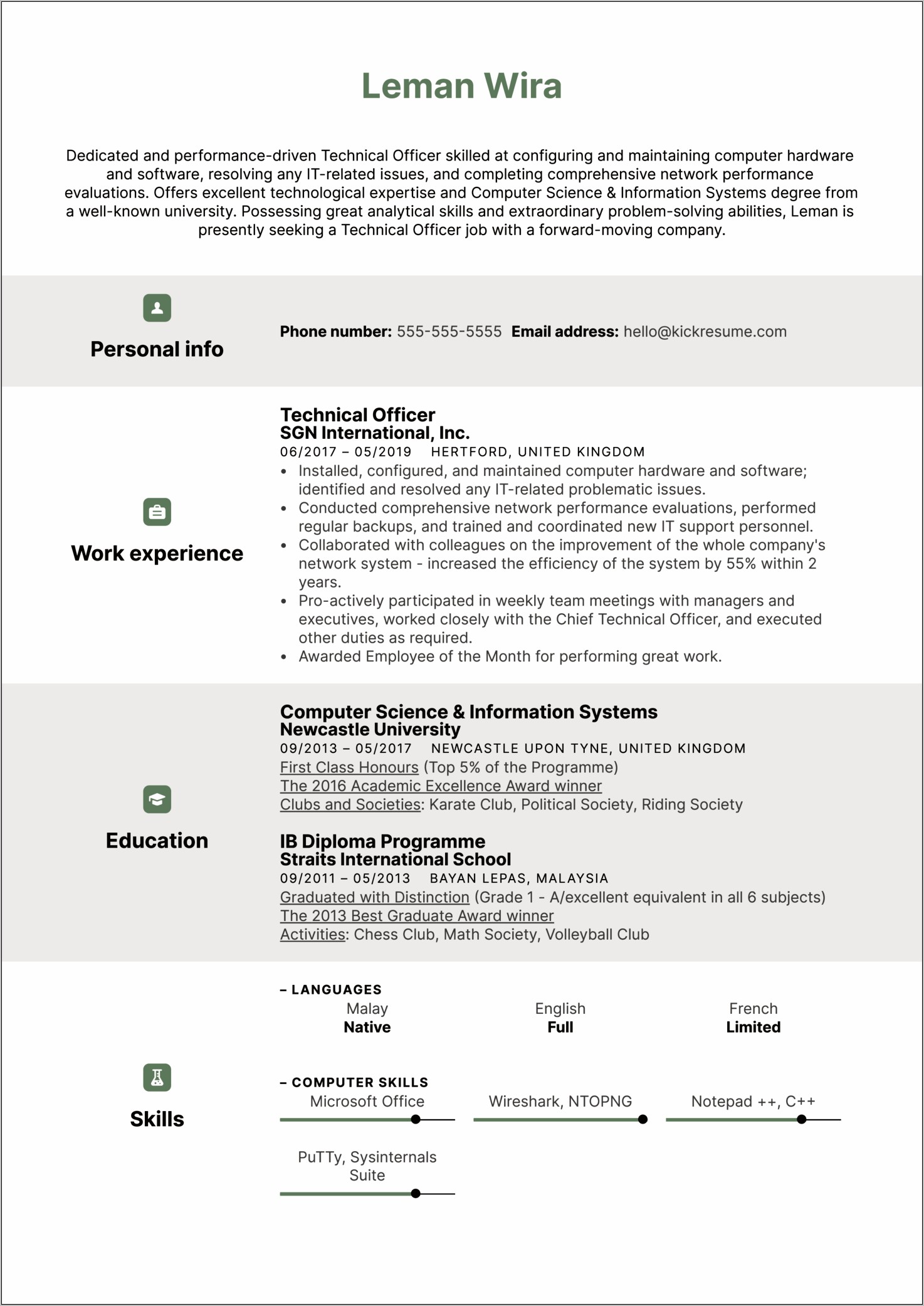 Technical Skills Description In Resume