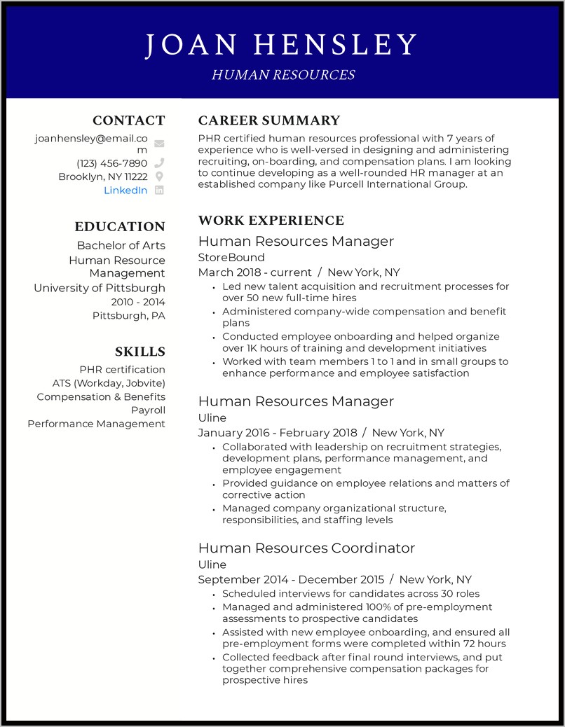 Usa Jobs Human Resources Resume