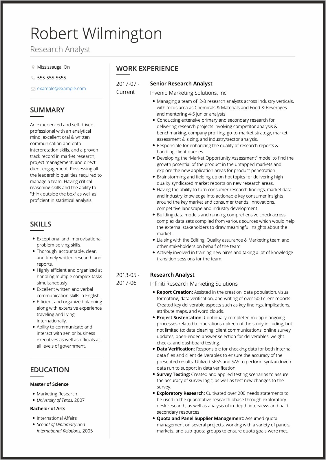 2 Column Resume Templates Free