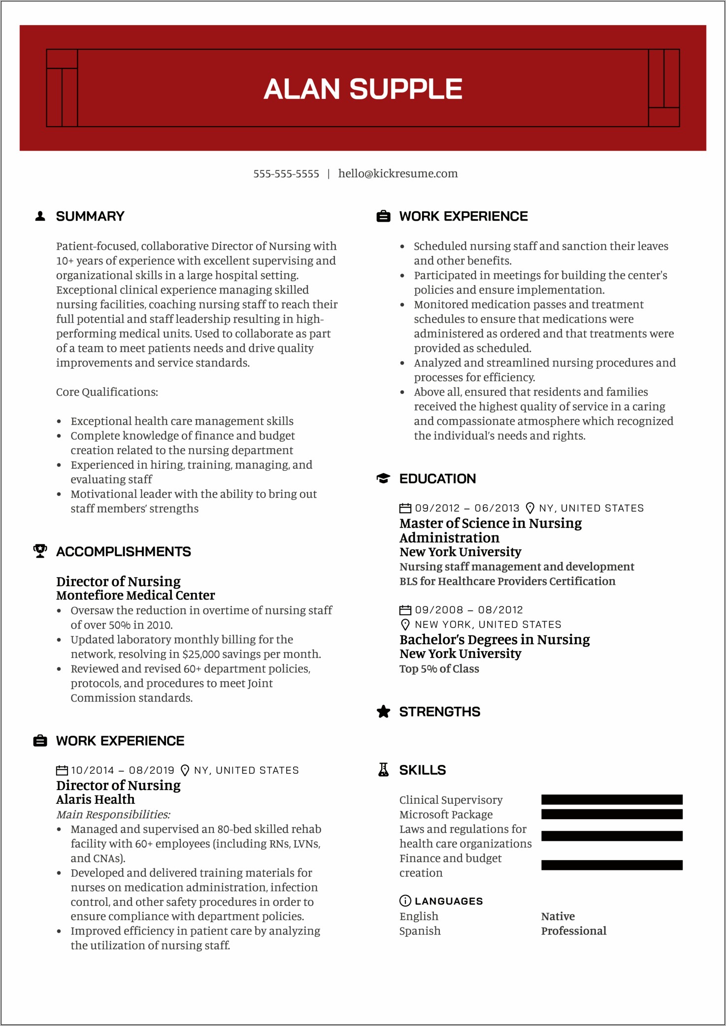 2019 Free Rn Resume Template