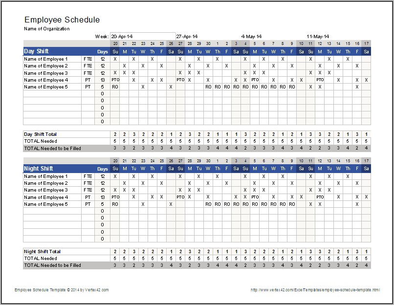 24 7 Shift Schedule Template Download