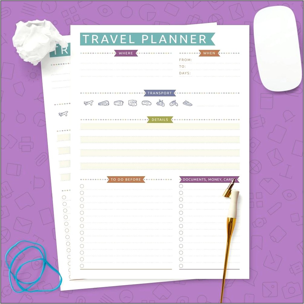 5 Day Trip Planner Template Download