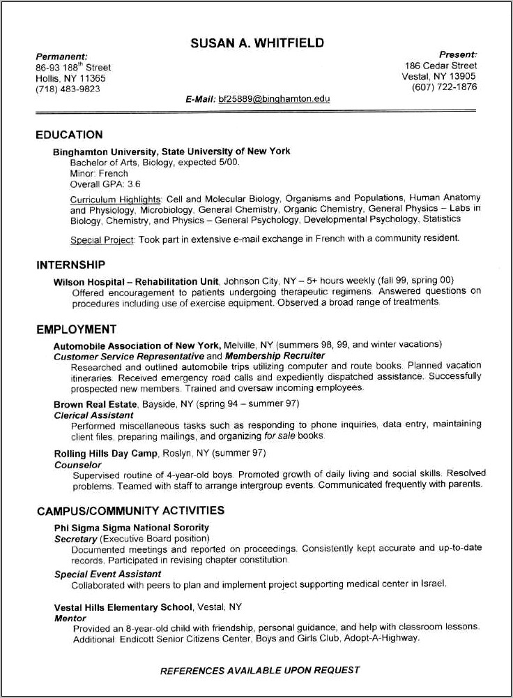 5 Year Old Resume Sample