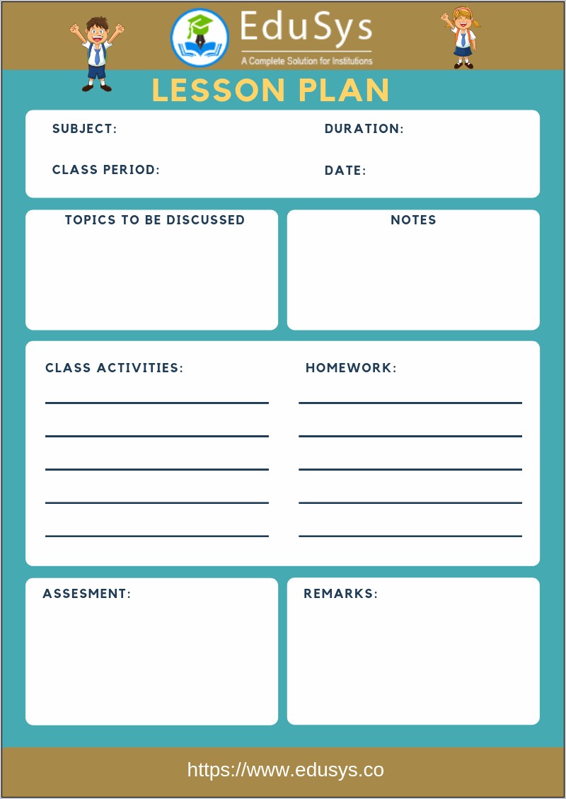 6 Period Lesson Plan Template Download