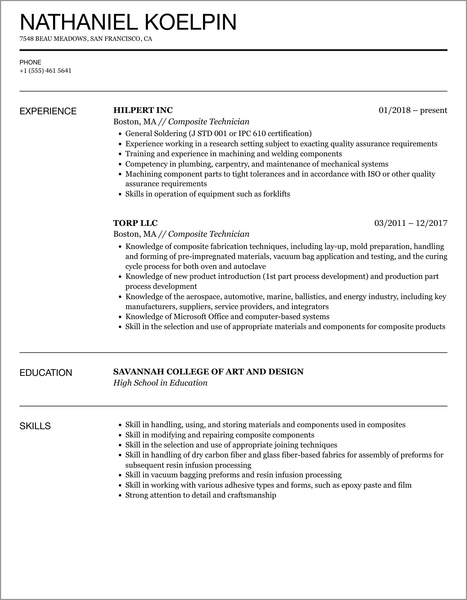 Abrasive Blast Technician Resume Skills