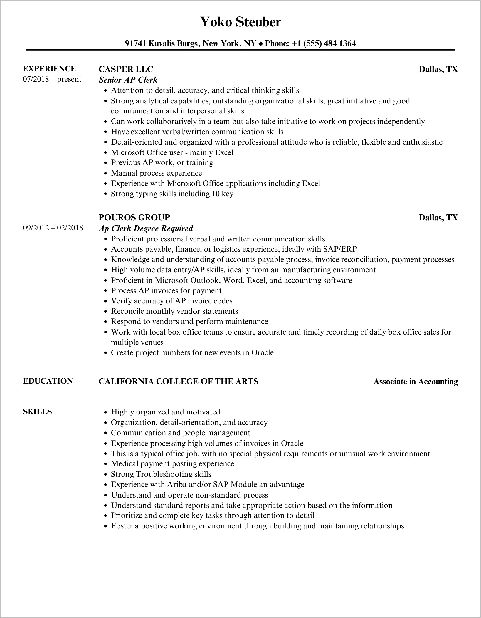 Accounting Clerk Resume Samples 2012