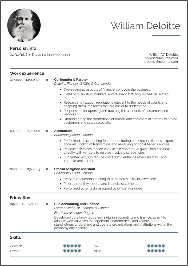 Accounting Sample Resume Entry Level