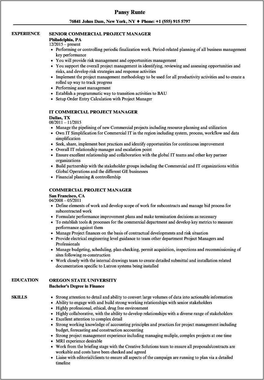 Acme Brick Company Management Resume