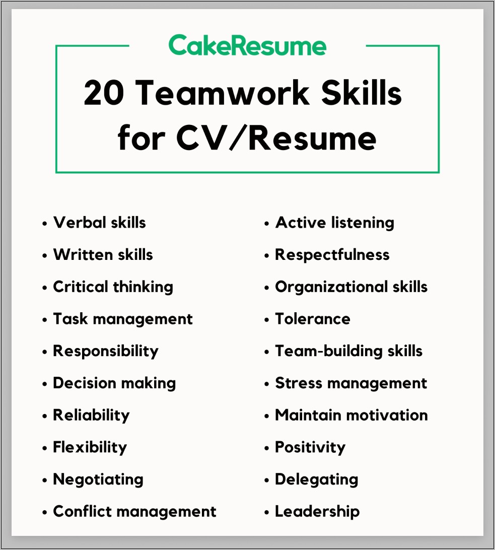 Additional Skills Ideas For Resume