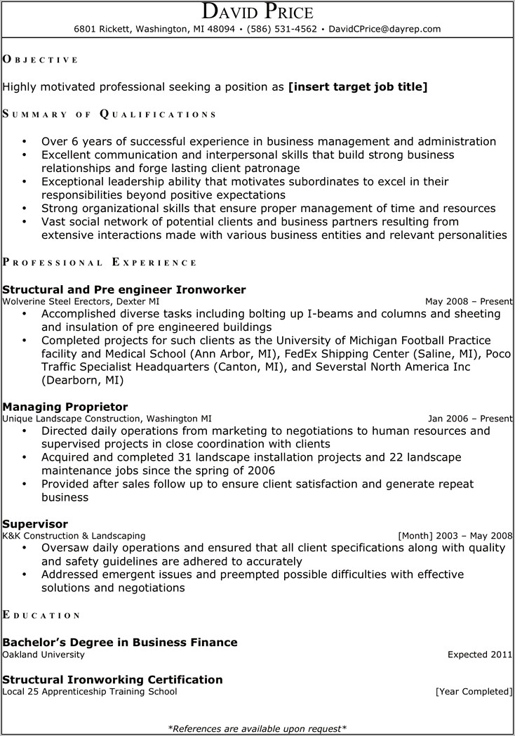 Admin Assist Landscape Resume Samples