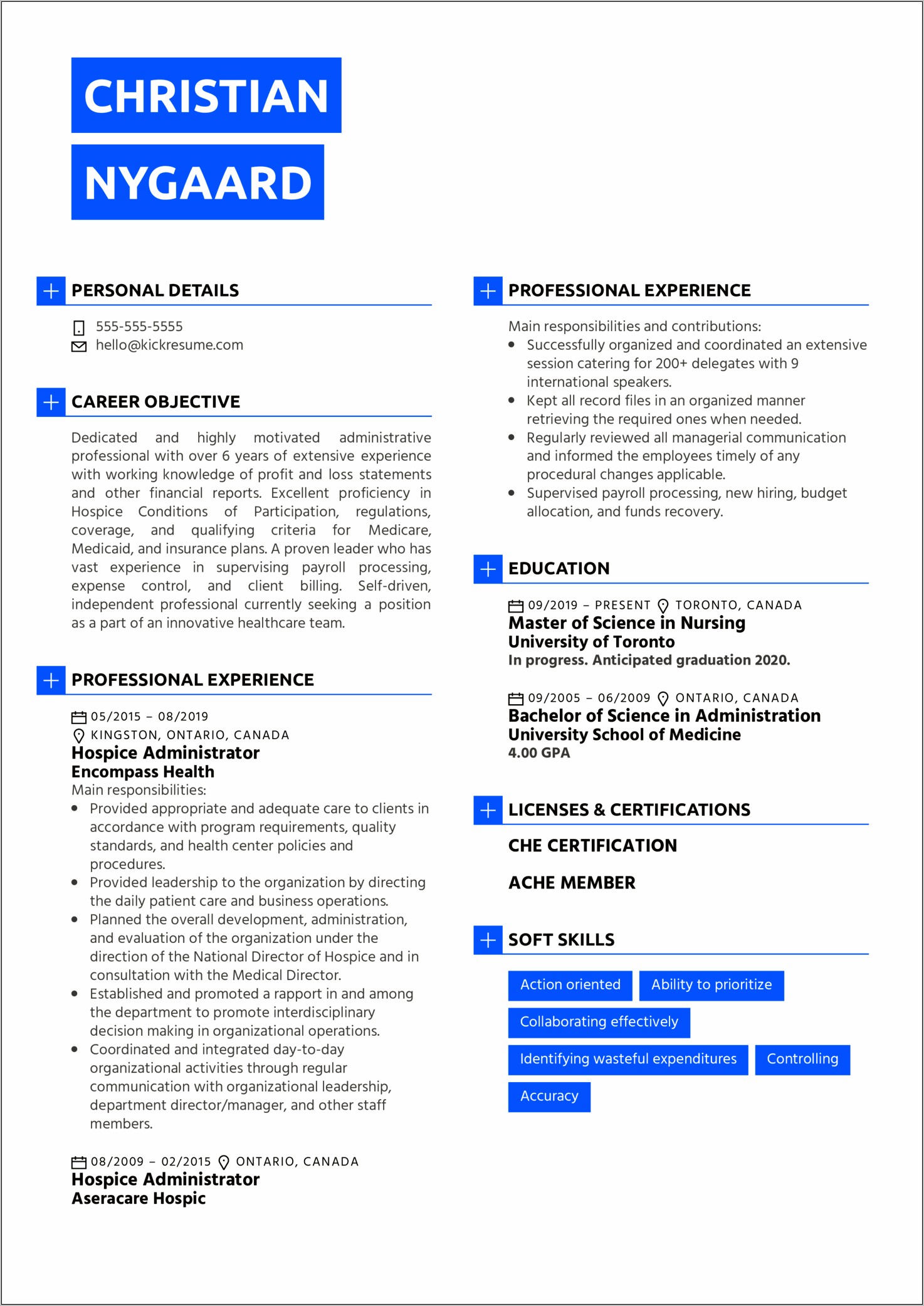 Admin Career Objective For Resume