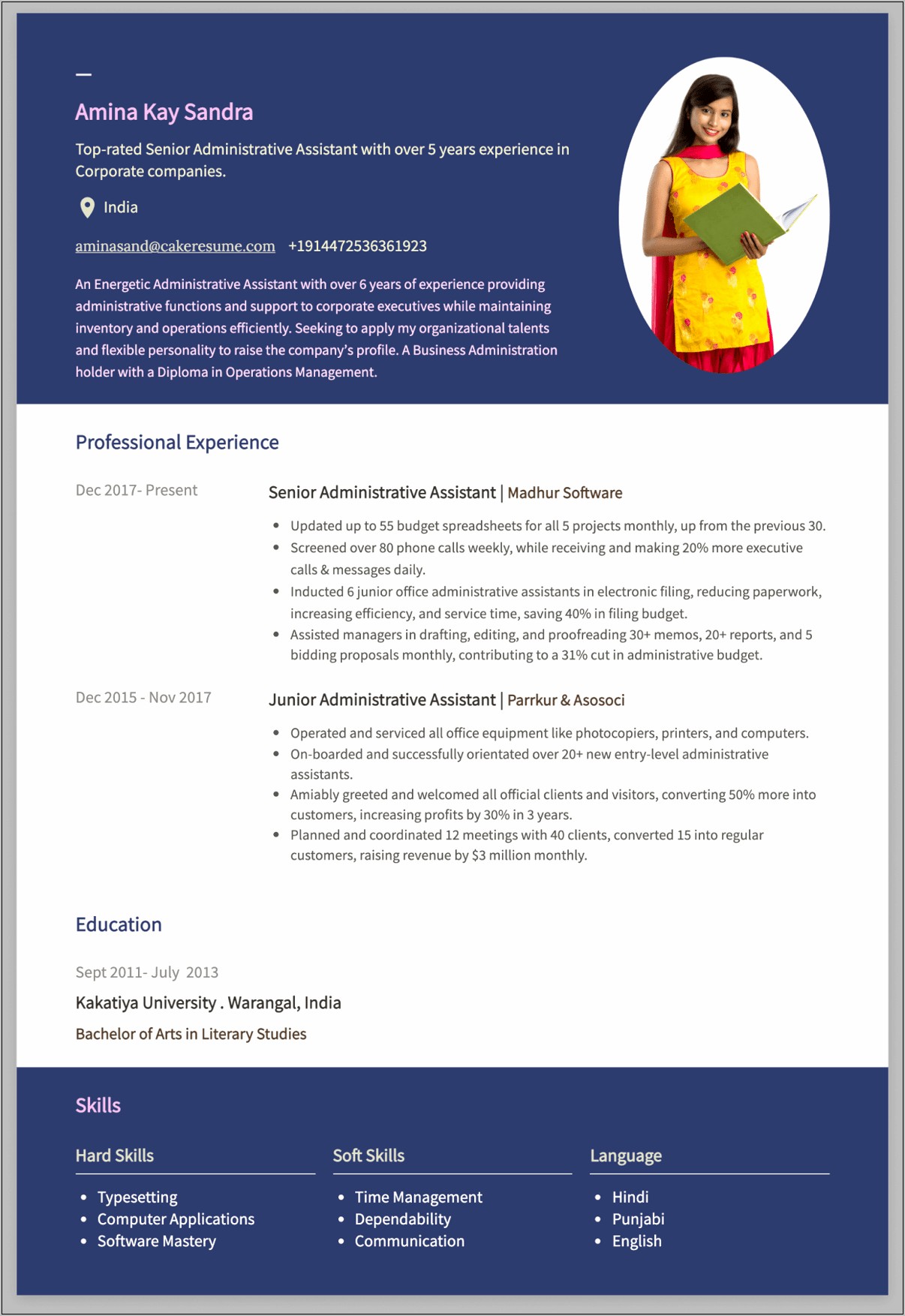 Administrative Assistant Resume Example Templates