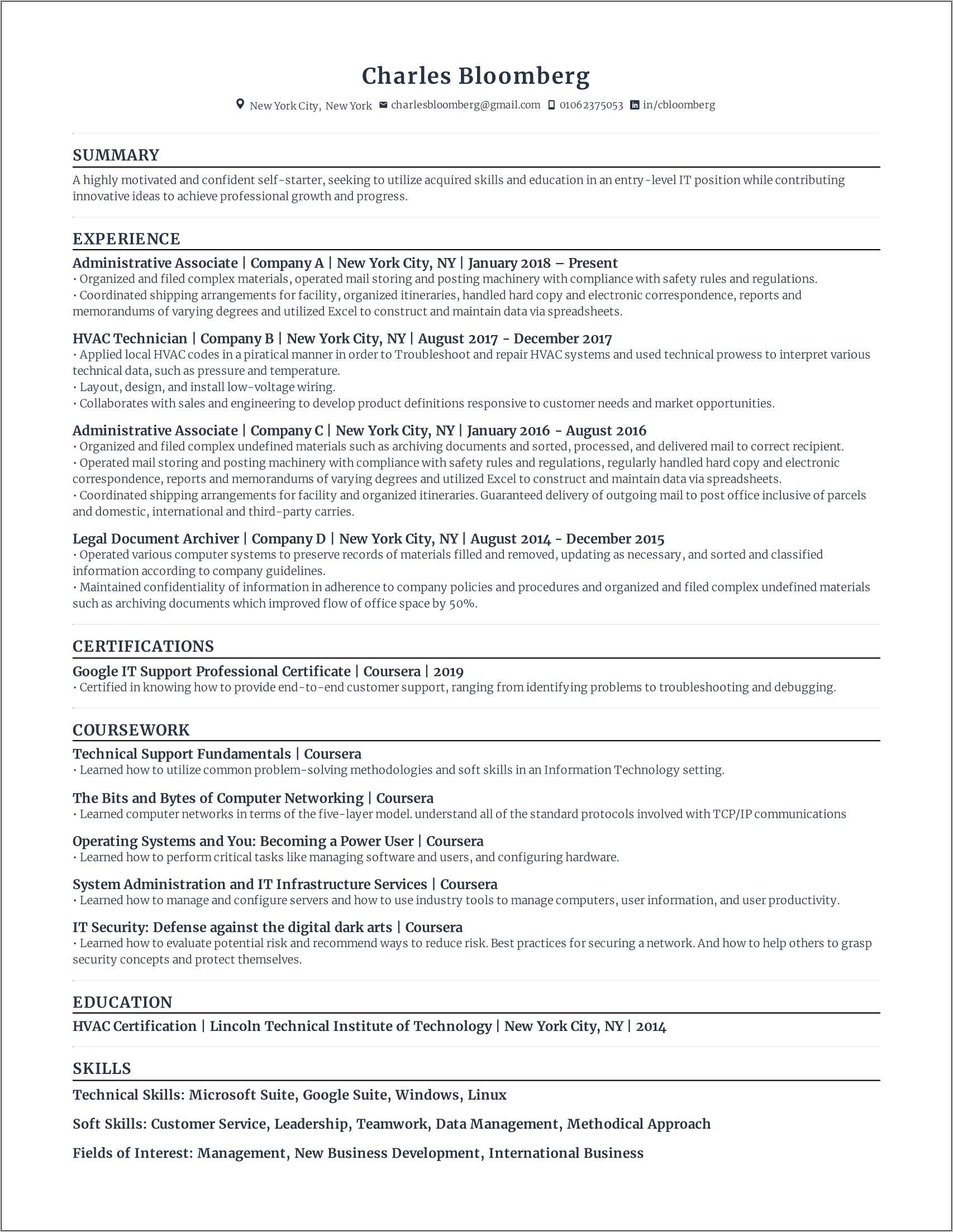 Administrative Assistant Resume Sample 2017