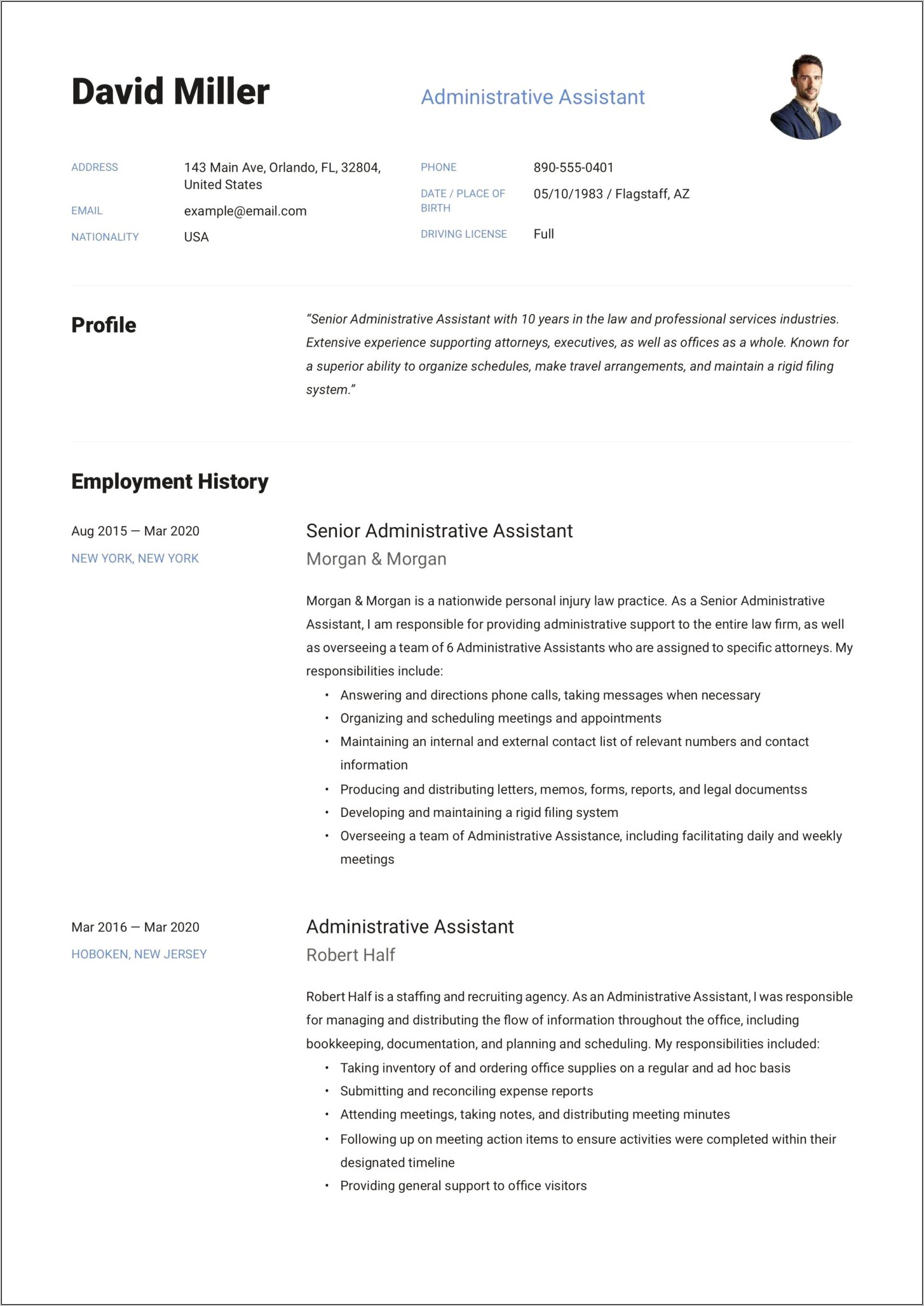 Administrative Assistant Skills Only Resume