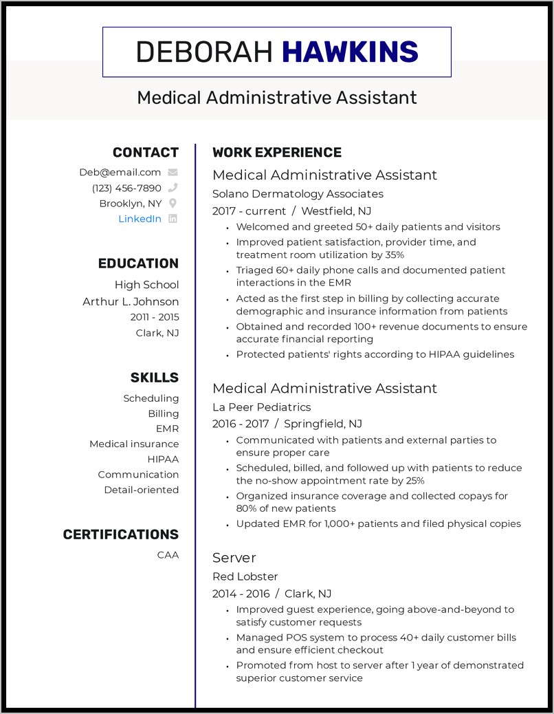 Administrative Support Resume Job Hero