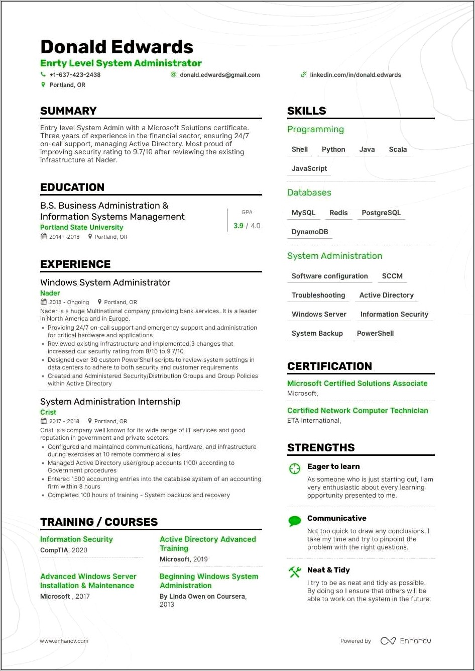 Administrator Resume Profile Statement Examples