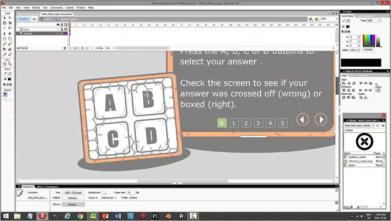 Adobe Flash Cs6 Quiz Template Download
