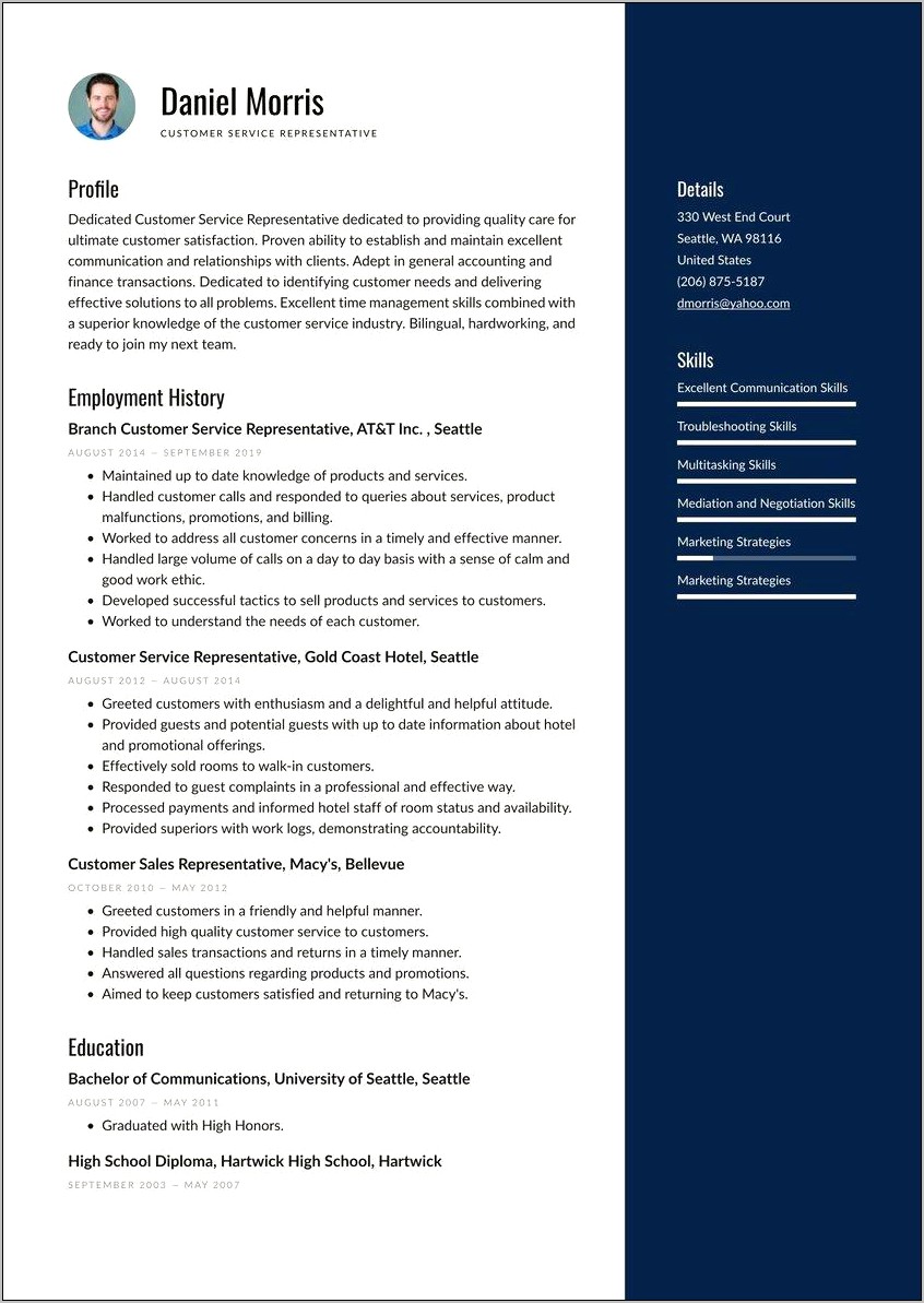 Advertising Client Servicing Resume Sample