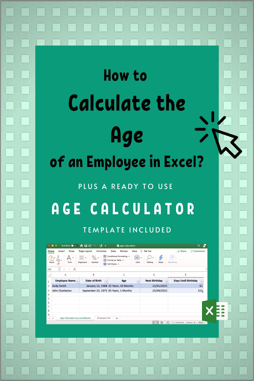 Age Calculator Excel File Template Download