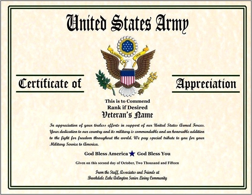 Air Force Promotion Certificate Template Download