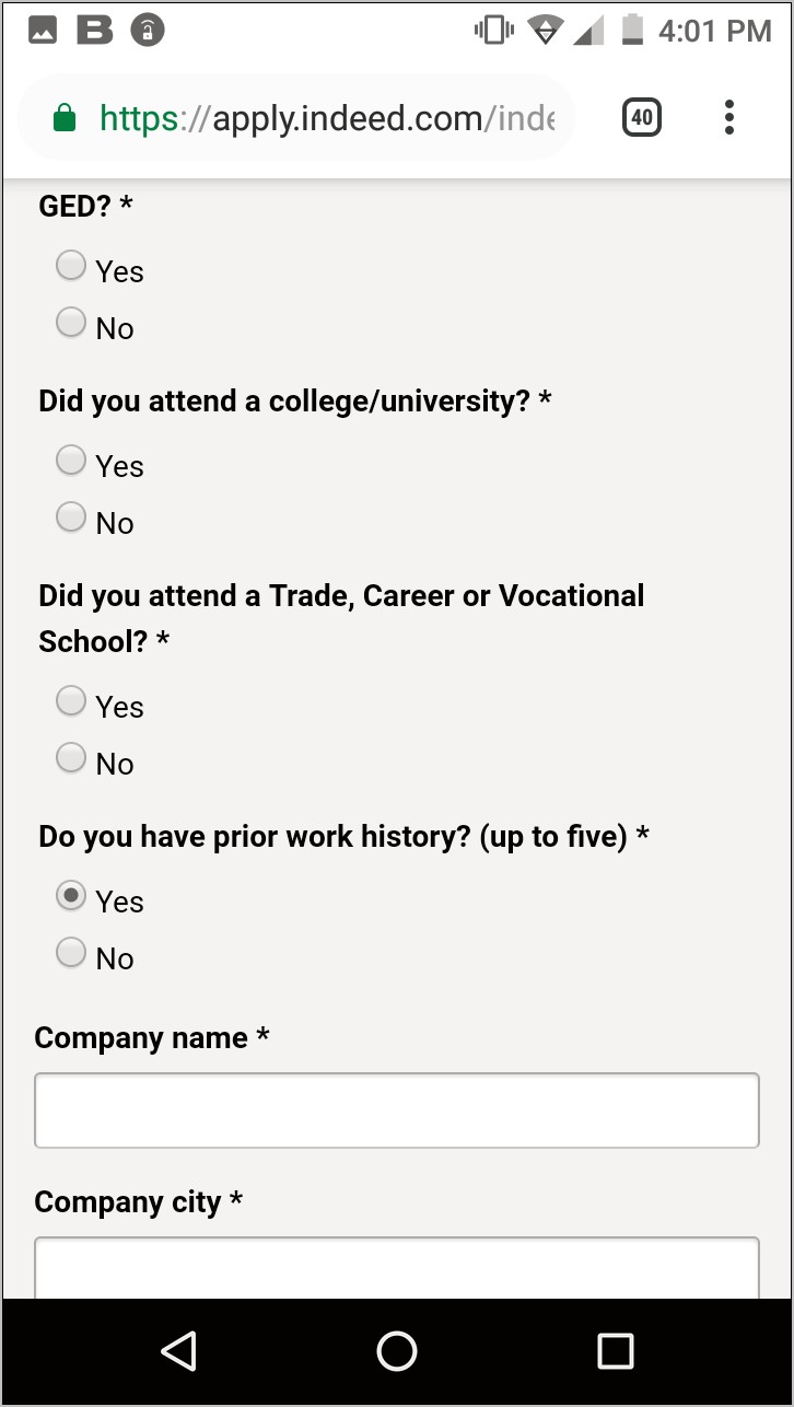 Andriod Application Sample Resumes Indeed