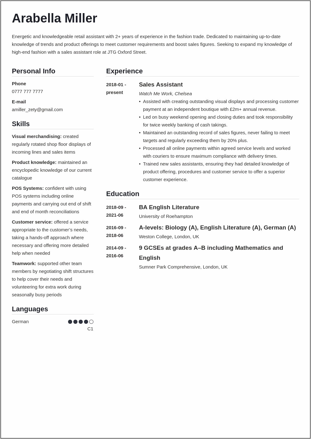 Anticipated Degree On Resume Sample