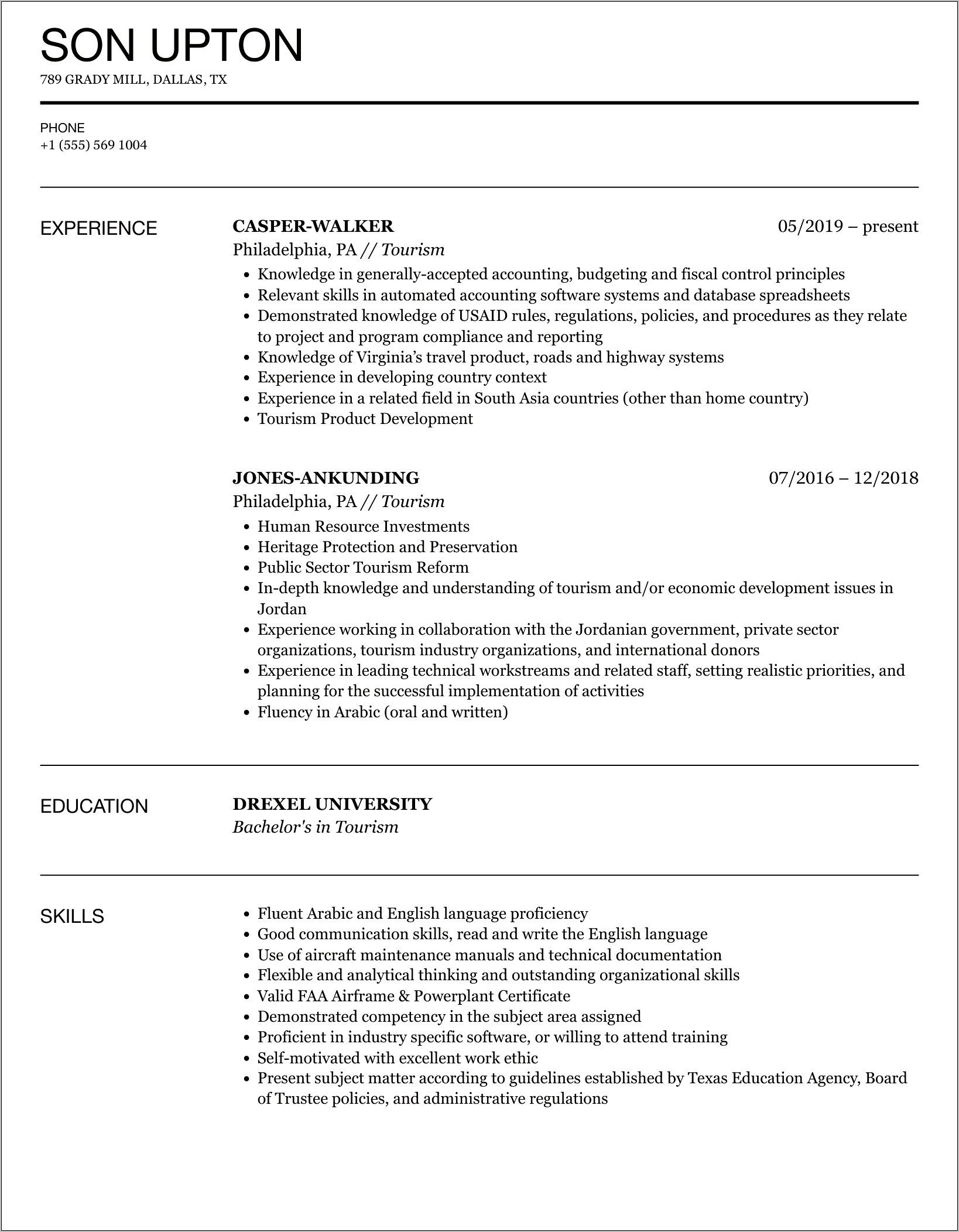 Ap Us History Sample Resume