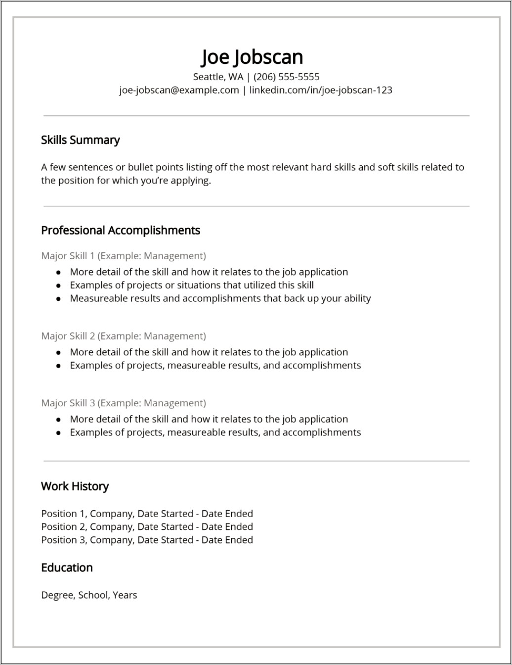 Applicable Skills For A Resume