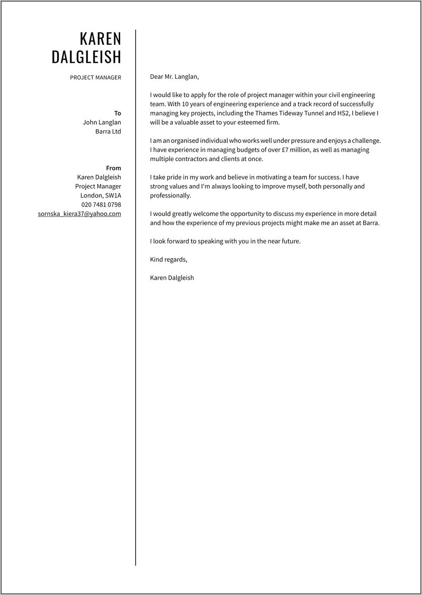 Asset Management Cover Letter Resume