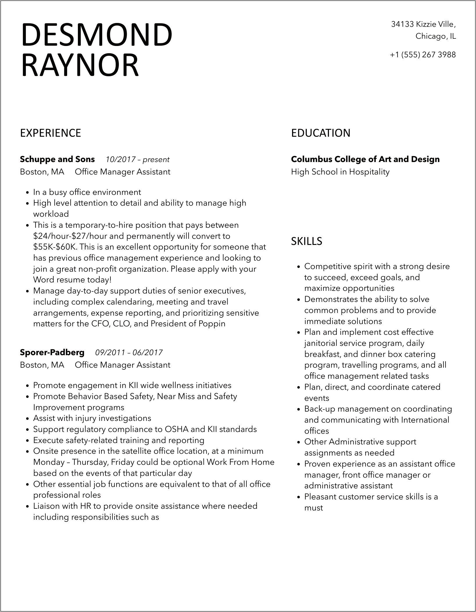 Assistant Manager Fedex Office Resume