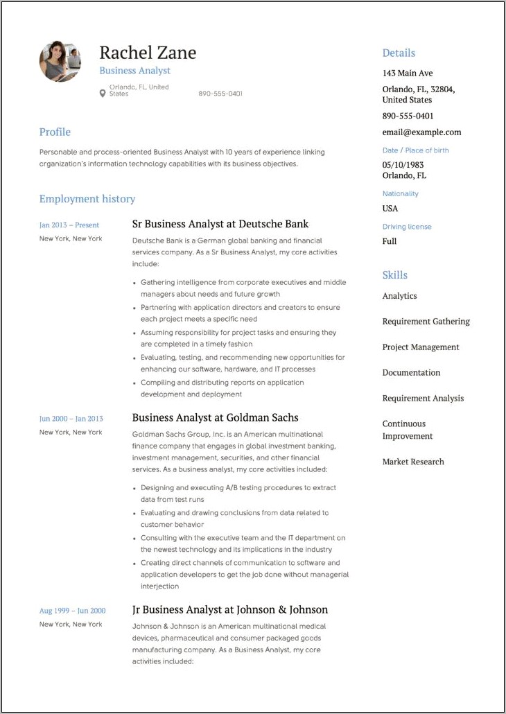 Atm Business Analyst Resume Sample