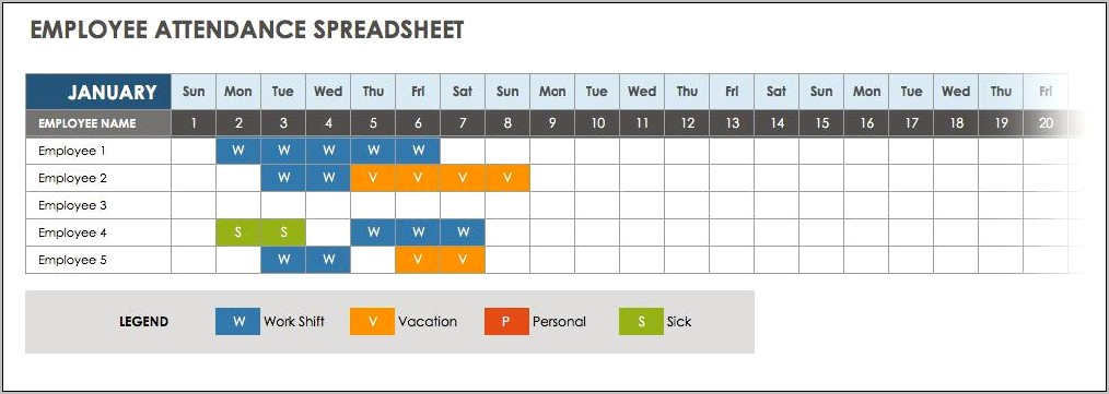 Attendance Sheet Template Excel For Employees Download