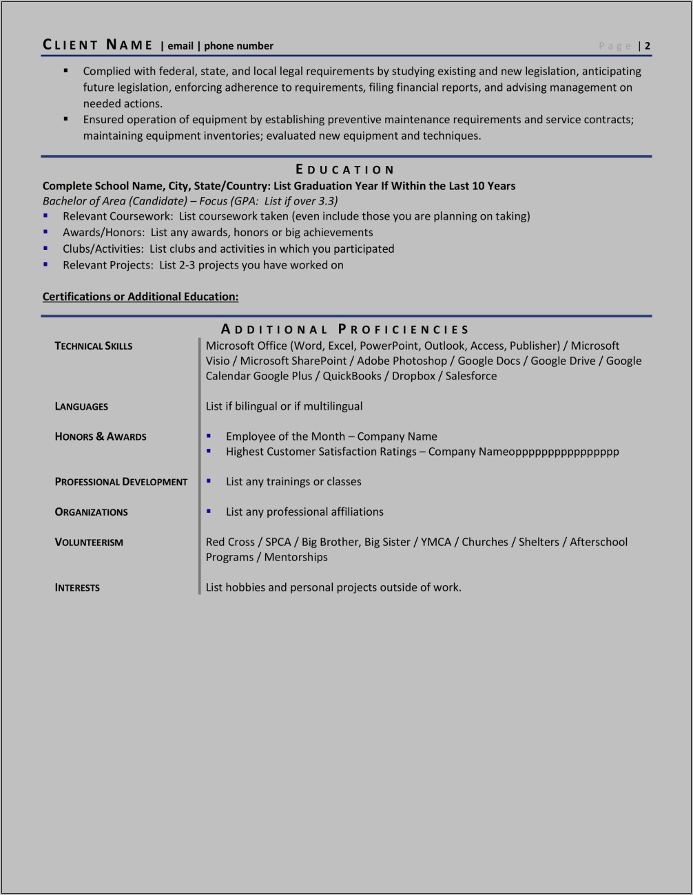 Audit And Compliance Sample Resume