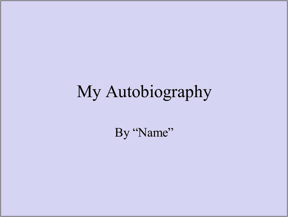 Autobiography Template For College Students Powerpoint Download