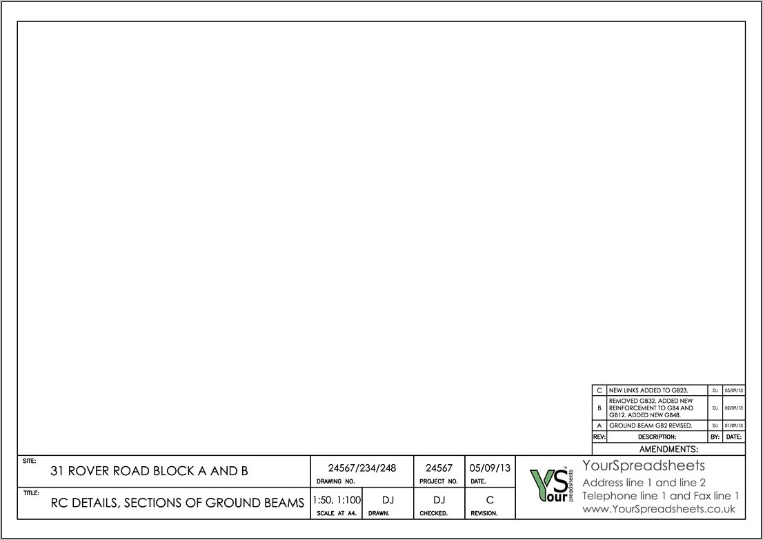 Autocad Title Block Template 24x36 Download