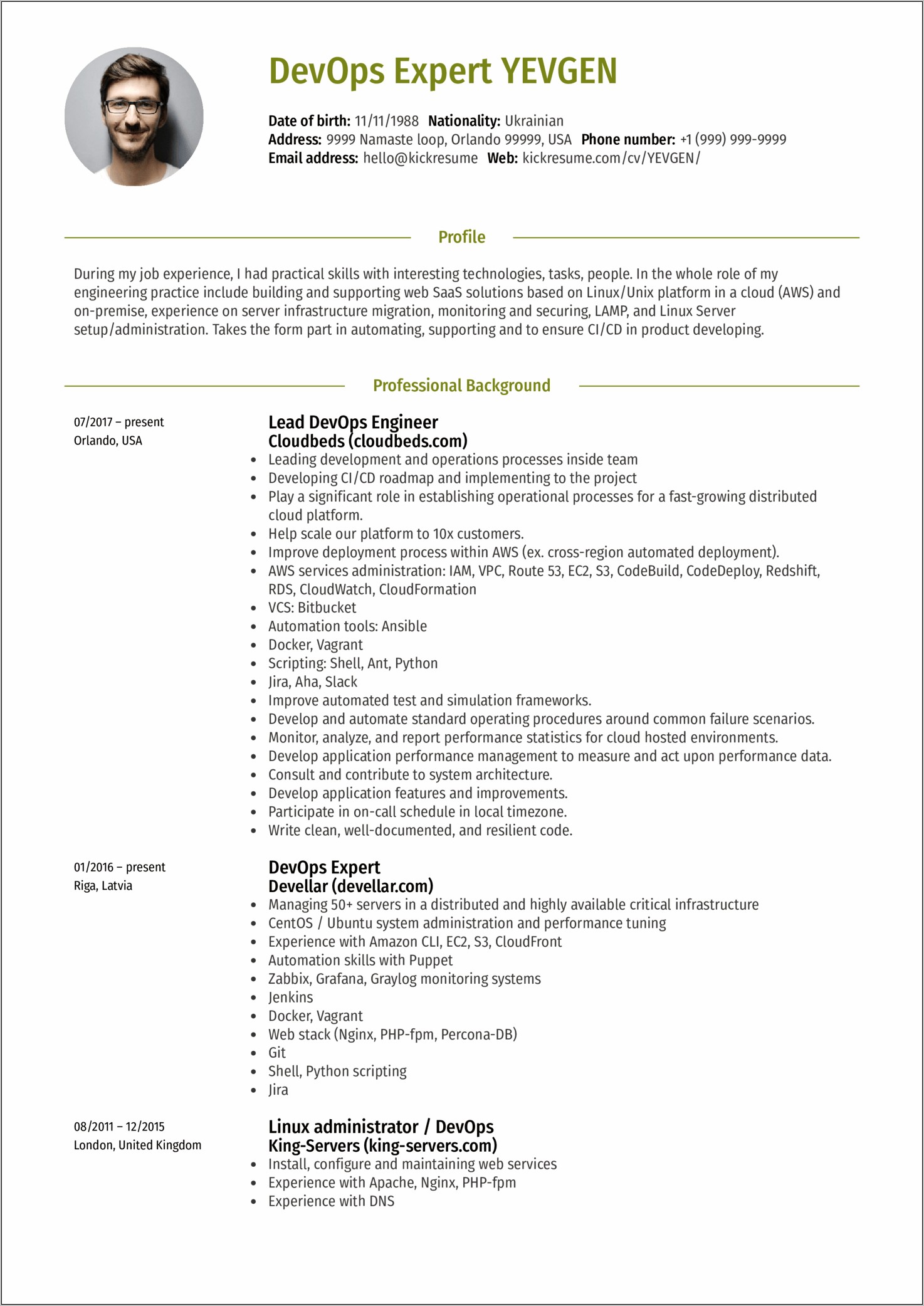 Aws Cloud Engineer Sample Resume