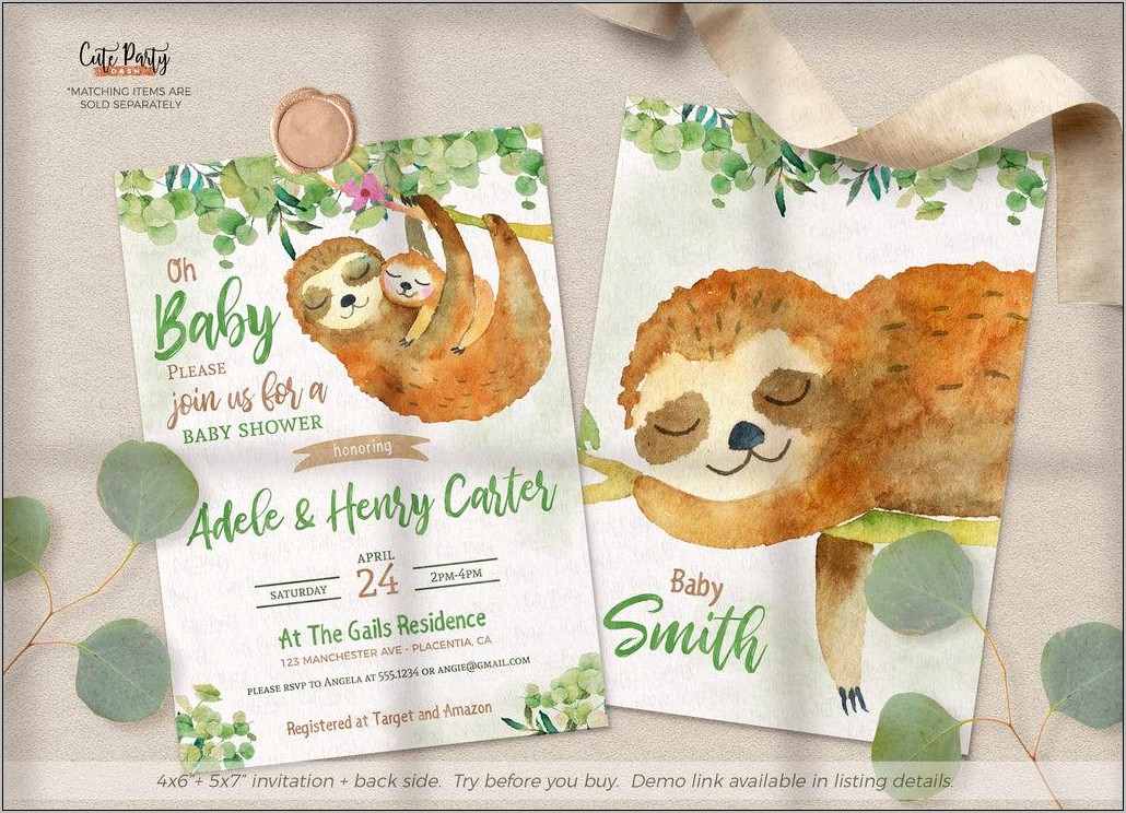 Baby Fox Card 6x4 Template Download